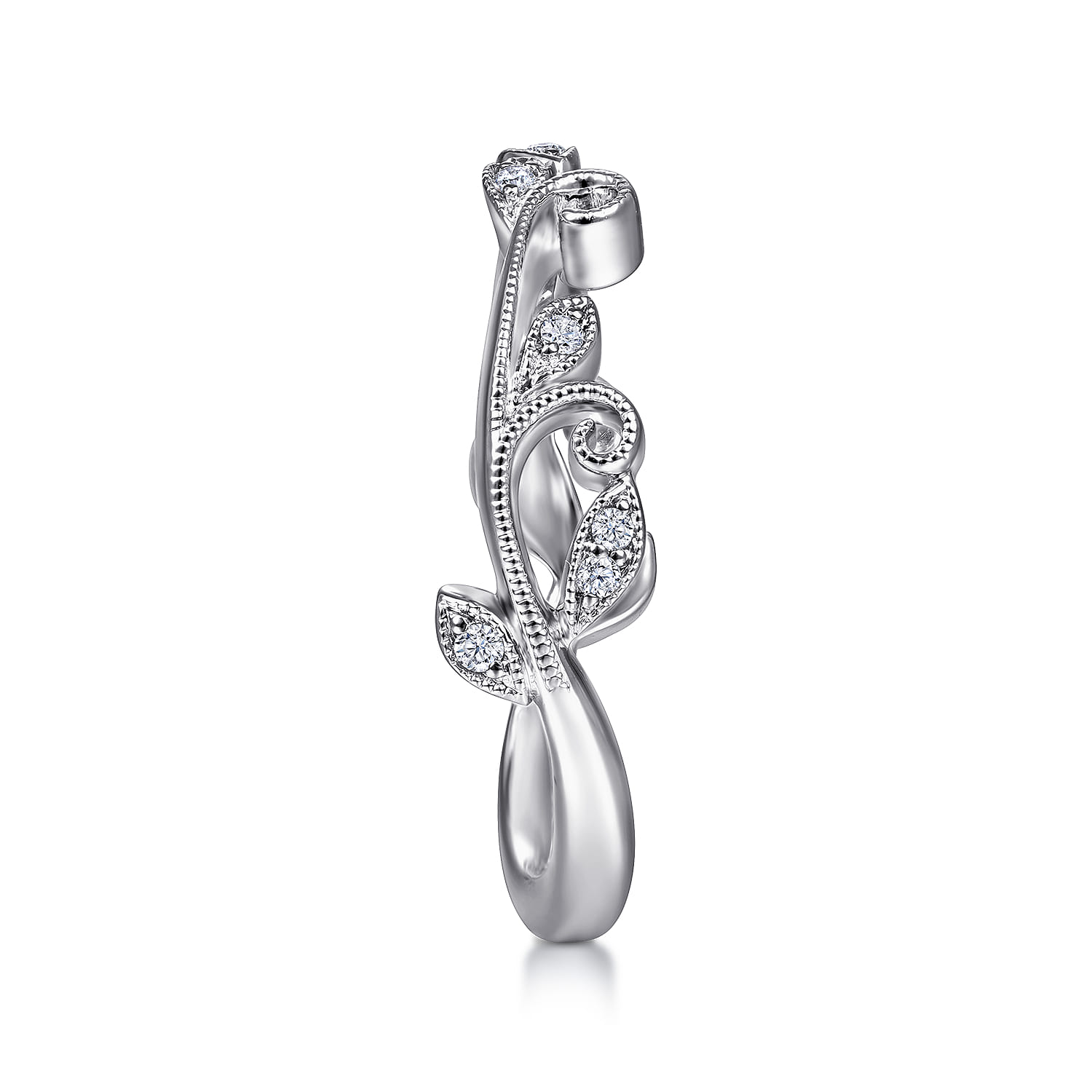 14K White Gold Diamond Matching Wedding Band - 0.08 ct - Shot 5