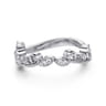 14K White Gold Diamond Matching Wedding Band - 0.08 ct