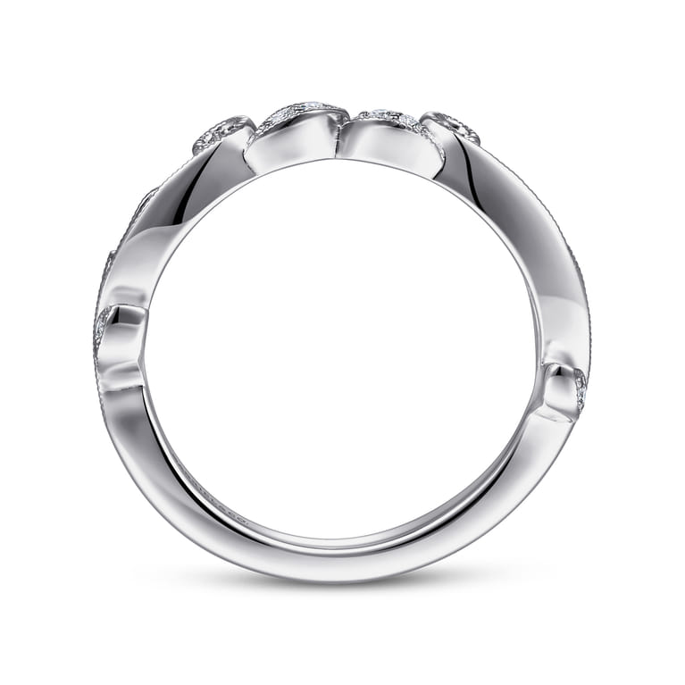 14K White Gold Diamond Matching Wedding Band - 0.08 ct - Shot 2
