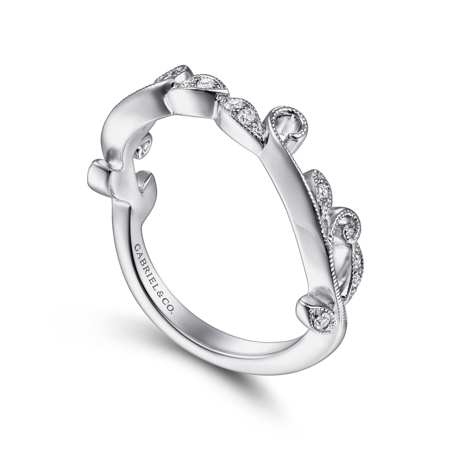 14K White Gold Diamond Matching Wedding Band - 0.08 ct - Shot 3