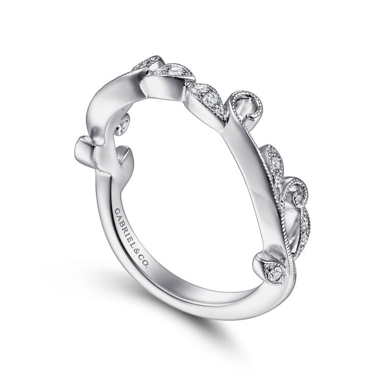 14K White Gold Diamond Matching Wedding Band - 0.08 ct - Shot 3