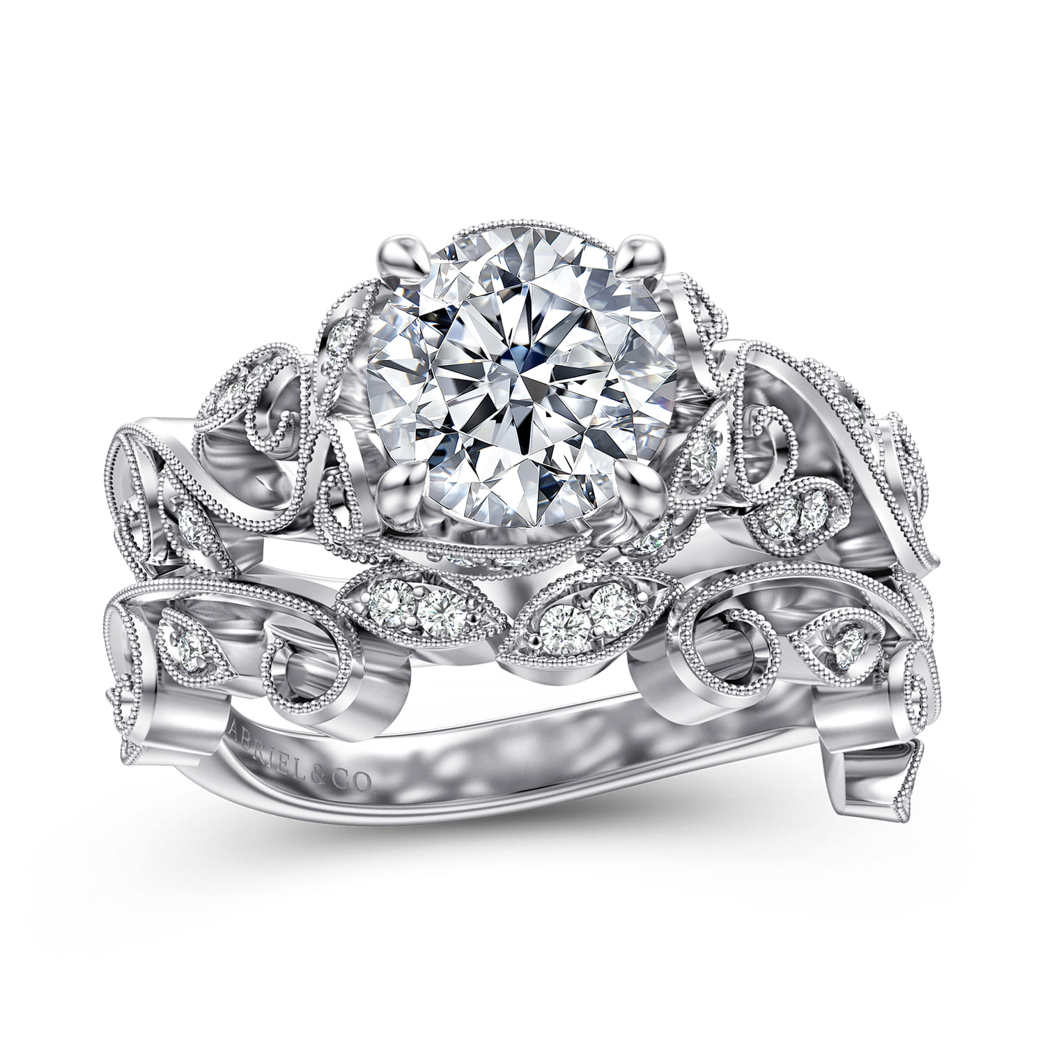 14K White Gold Diamond Matching Wedding Band - 0.08 ct - Shot 4