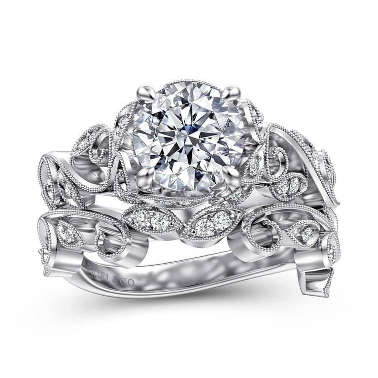 14K White Gold Diamond Matching Wedding Band - 0.08 ct - Shot 4