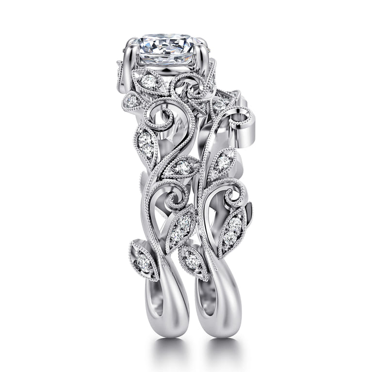 14K White Gold Diamond Matching Wedding Band - 0.08 ct - Shot 5