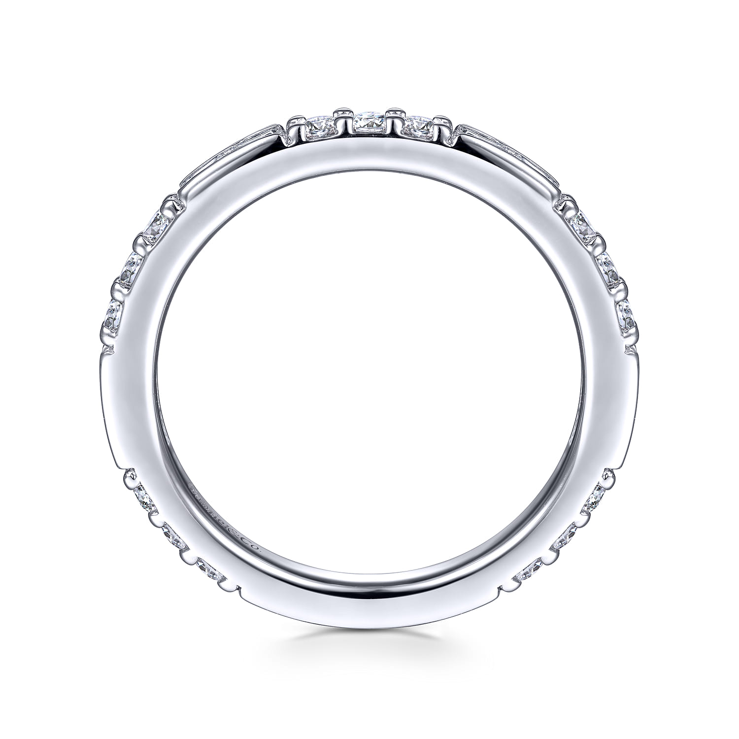 14K White Gold Diamond Matching Wedding Band - 0.63 ct - Shot 2