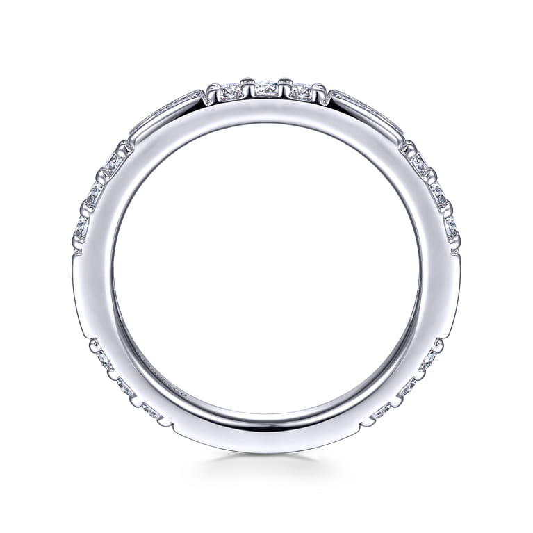 14K White Gold Diamond Matching Wedding Band - 0.63 ct - Shot 2
