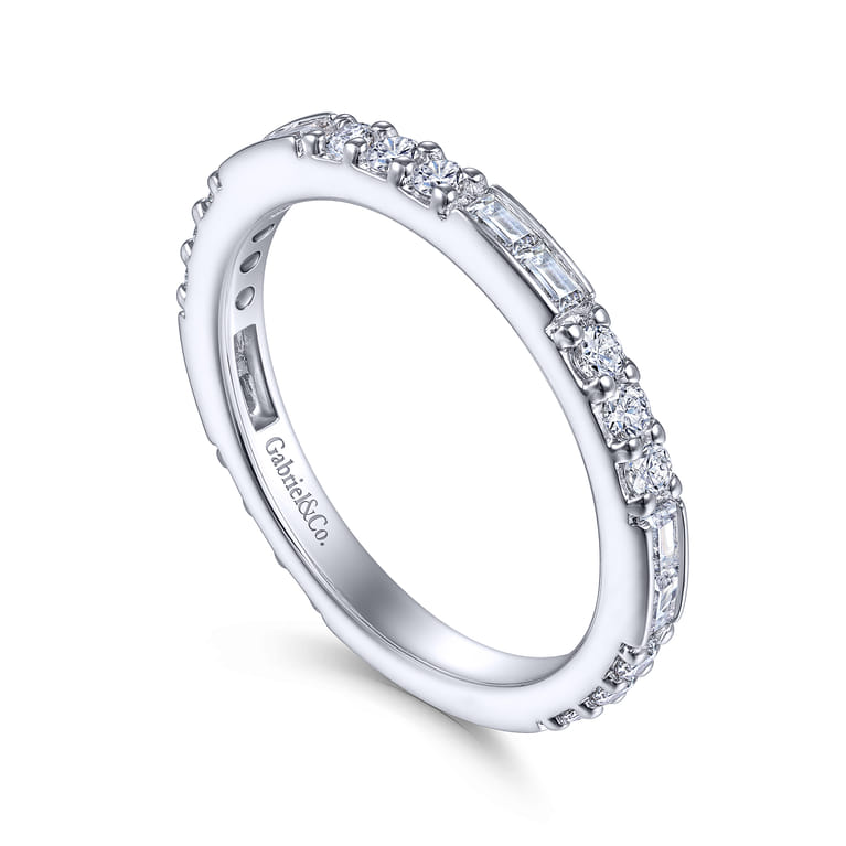14K White Gold Diamond Matching Wedding Band - 0.63 ct - Shot 3