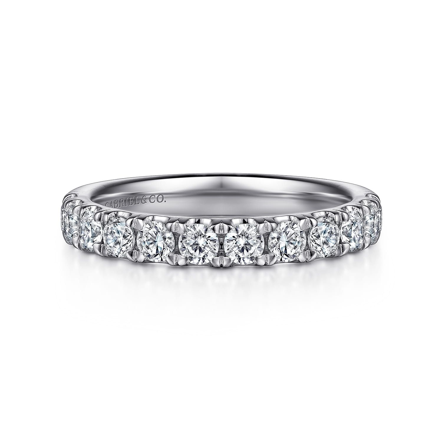 14K White Gold Diamond Matching Wedding Band - 0.79 ct - Shot 1