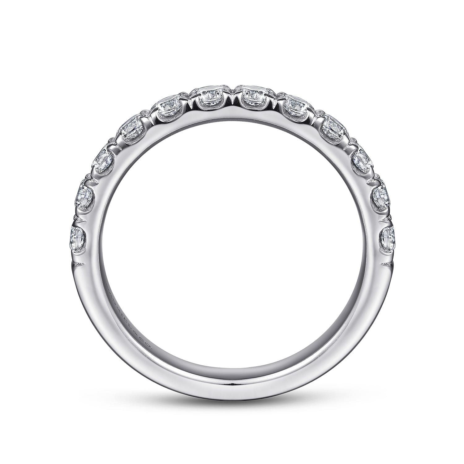 14K White Gold Diamond Matching Wedding Band - 0.79 ct - Shot 2