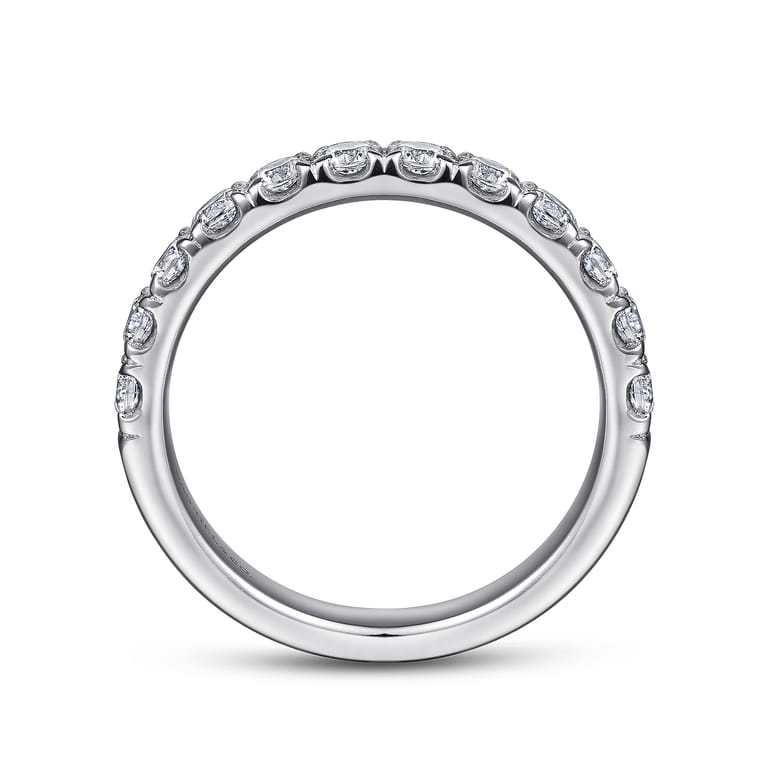 14K White Gold Diamond Matching Wedding Band - 0.79 ct - Shot 2
