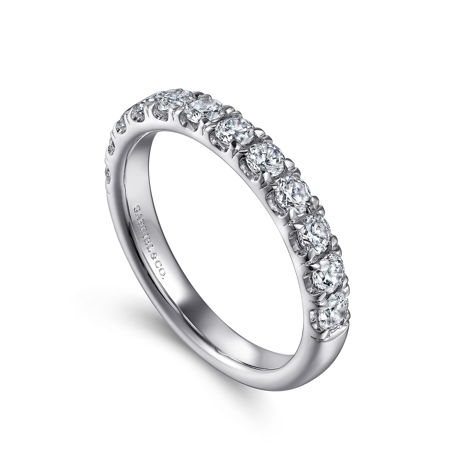 14K White Gold Diamond Matching Wedding Band - 0.79 ct - Shot 3