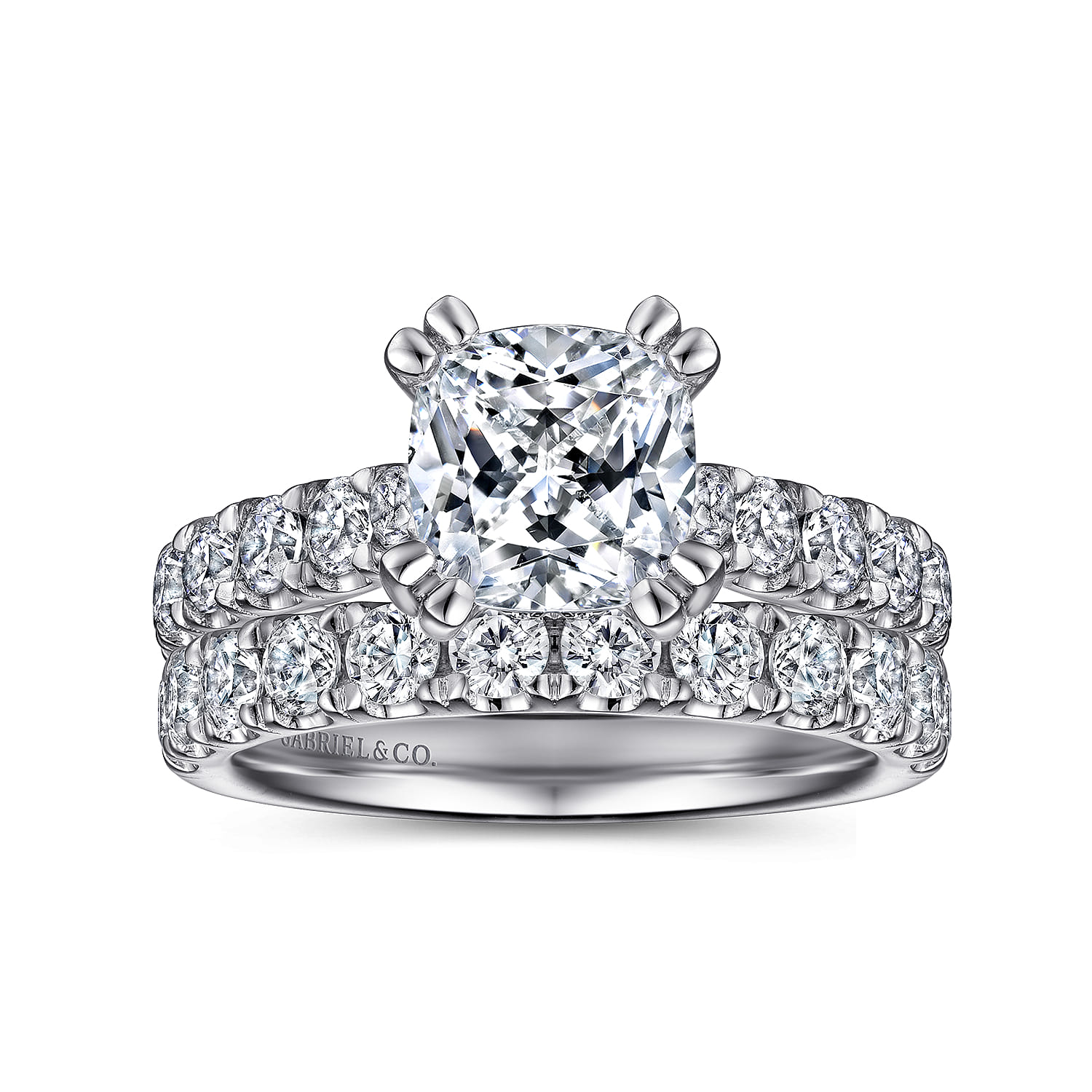 14K White Gold Diamond Matching Wedding Band - 0.79 ct - Shot 4