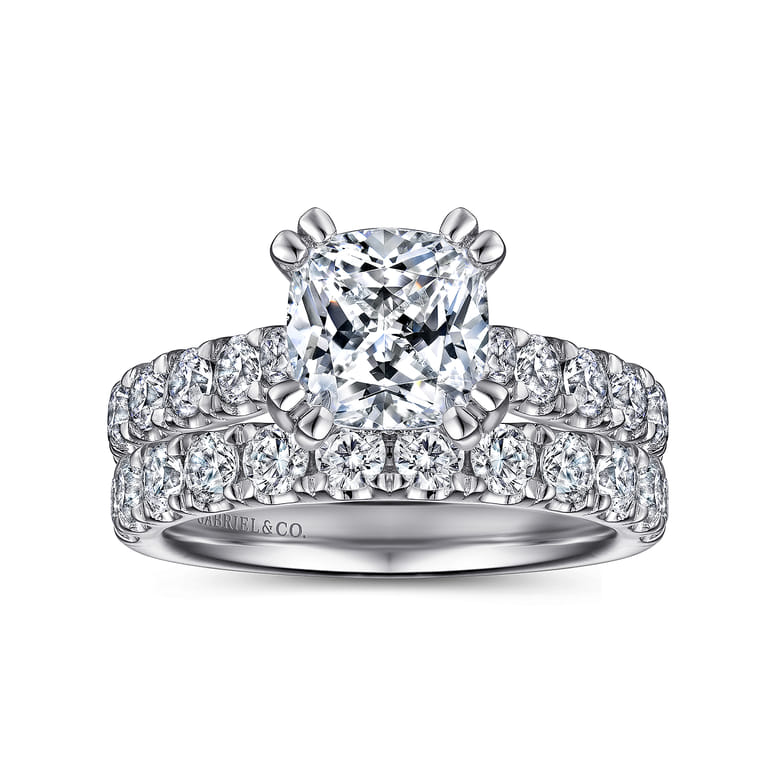 14K White Gold Diamond Matching Wedding Band - 0.79 ct - Shot 4