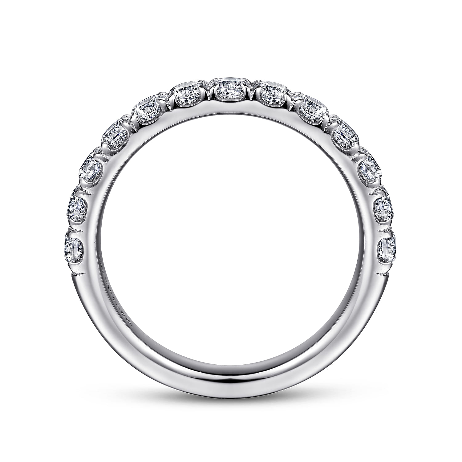 14K White Gold Diamond Matching Wedding Band - 0.73 ct - Shot 2