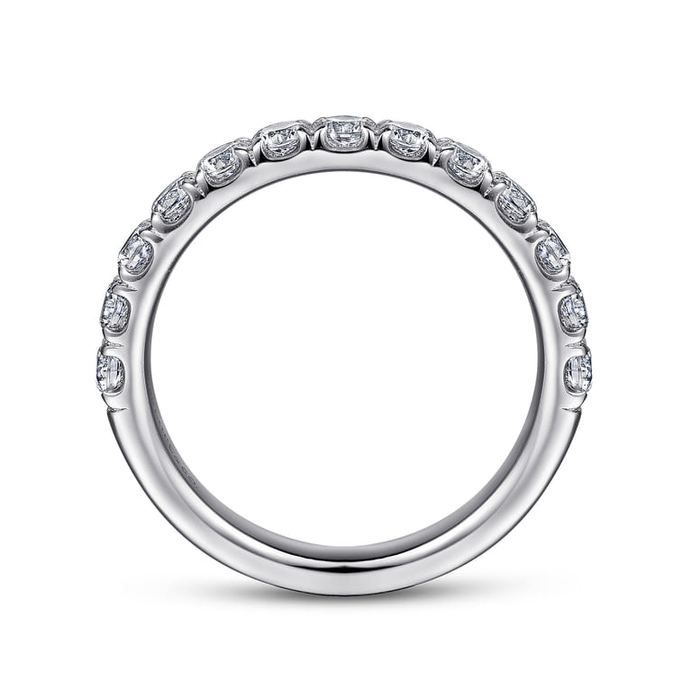 14K White Gold Diamond Matching Wedding Band - 0.73 ct - Shot 2