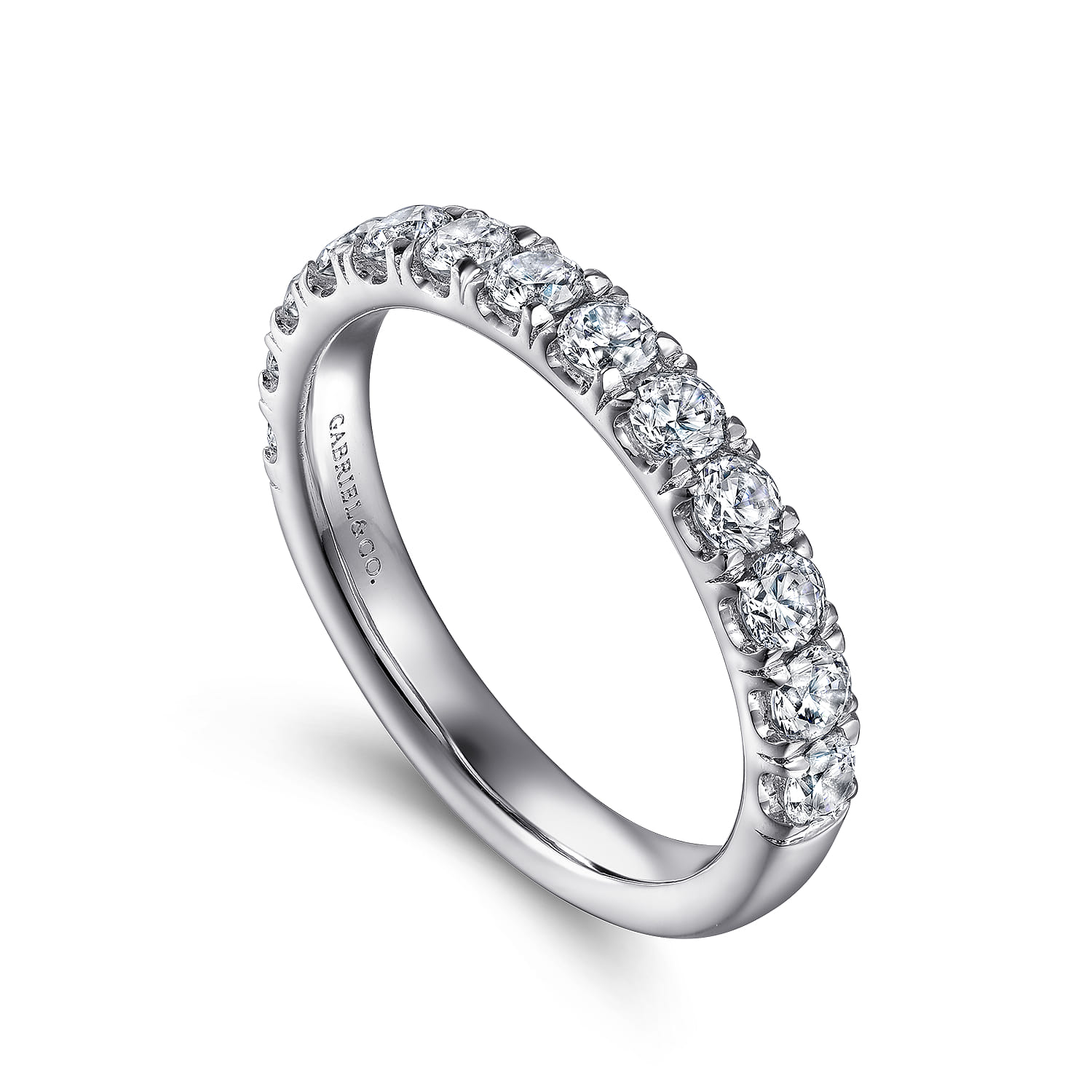 14K White Gold Diamond Matching Wedding Band - 0.73 ct - Shot 3