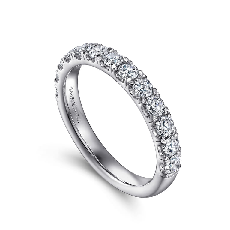 14K White Gold Diamond Matching Wedding Band - 0.73 ct - Shot 3
