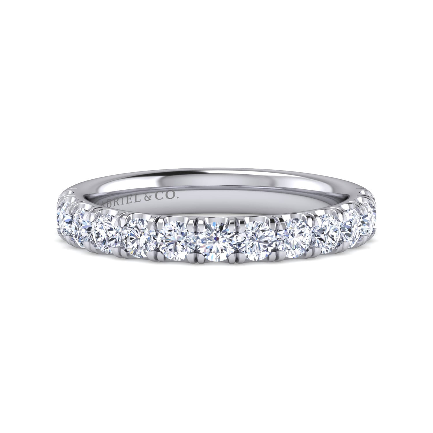 14K White Gold Diamond Matching Wedding Band - 0.73 ct - Shot 1