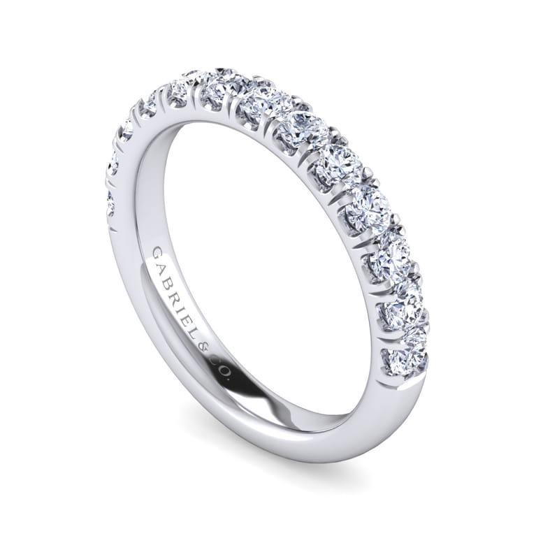 14K White Gold Diamond Matching Wedding Band - 0.73 ct - Shot 3