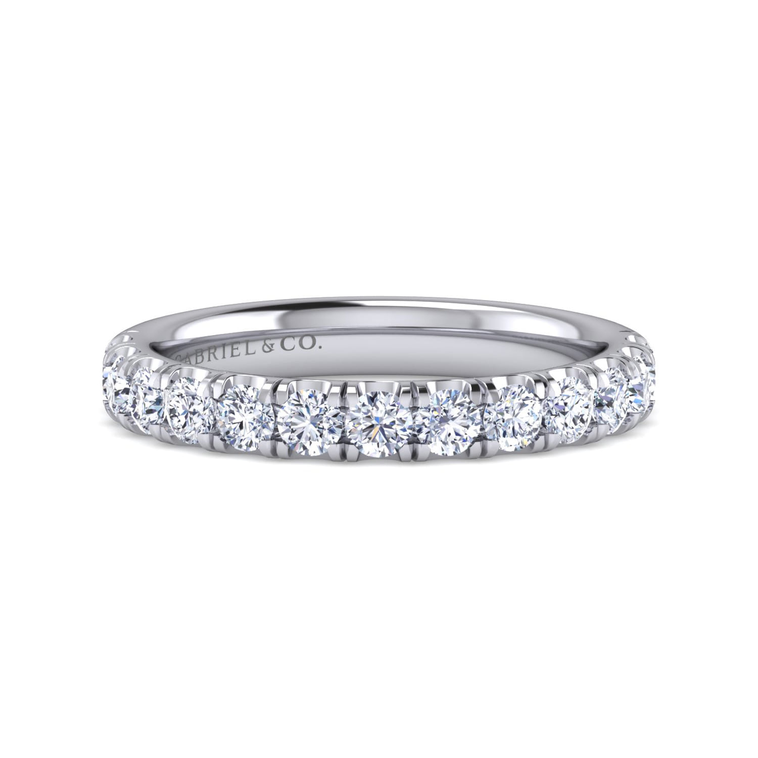 14K White Gold Diamond Matching Wedding Band - 0.79 ct - Shot 1