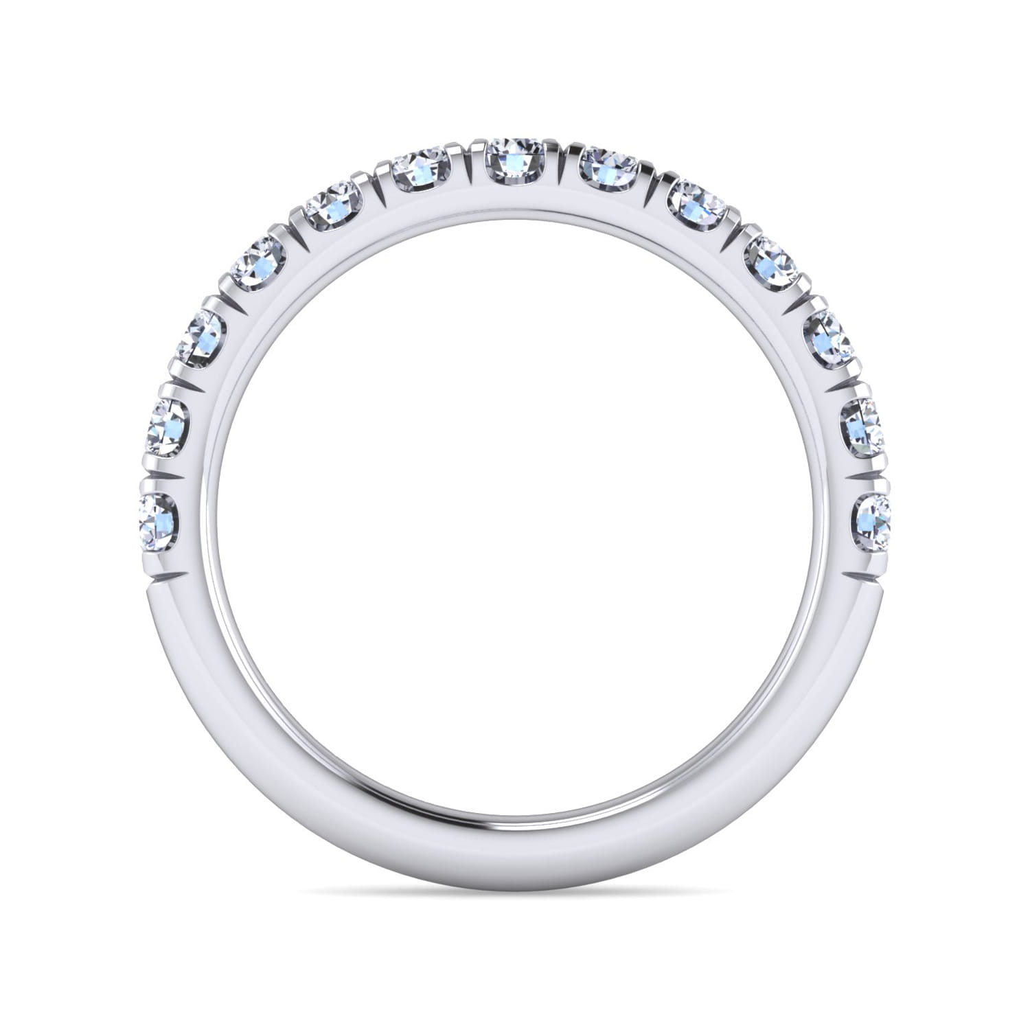 14K White Gold Diamond Matching Wedding Band - 0.79 ct - Shot 2