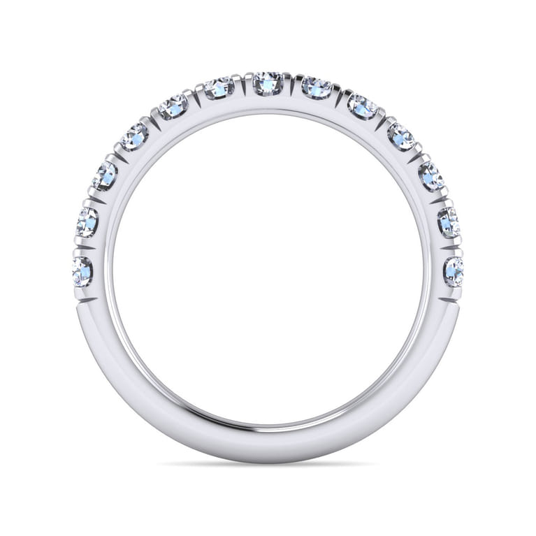 14K White Gold Diamond Matching Wedding Band - 0.79 ct - Shot 2