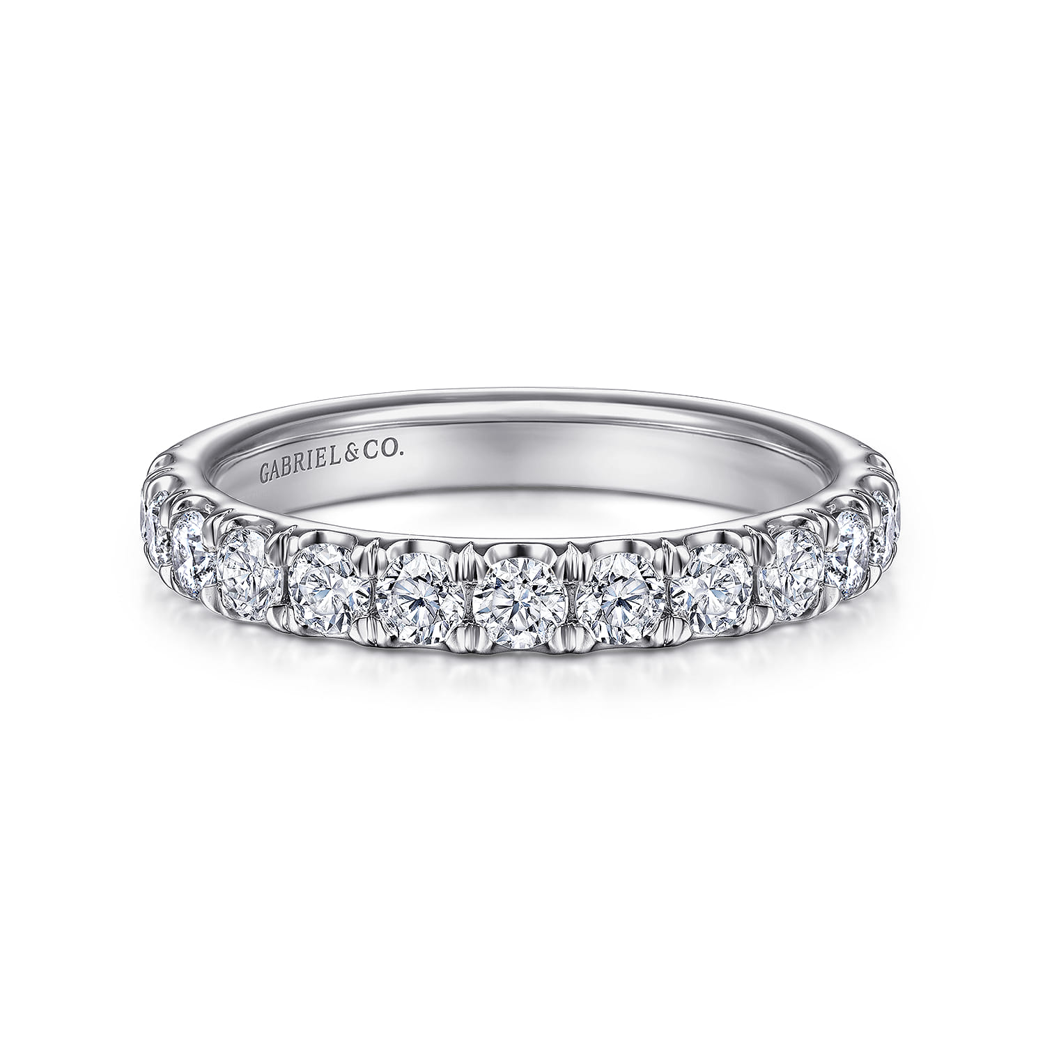 14K White Gold Diamond Matching Wedding Band - 0.79 ct - Shot 1