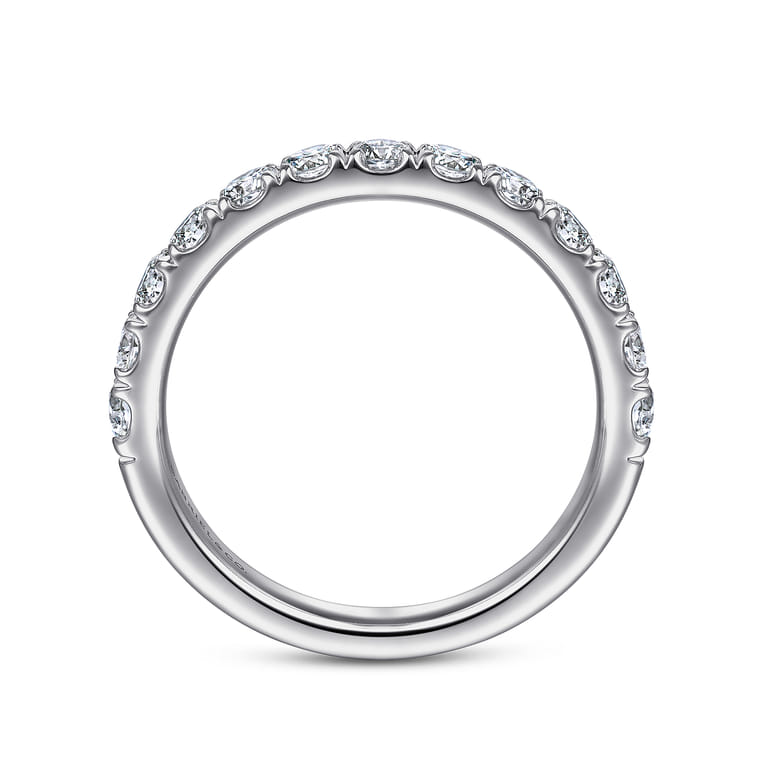 14K White Gold Diamond Matching Wedding Band - 0.79 ct - Shot 2