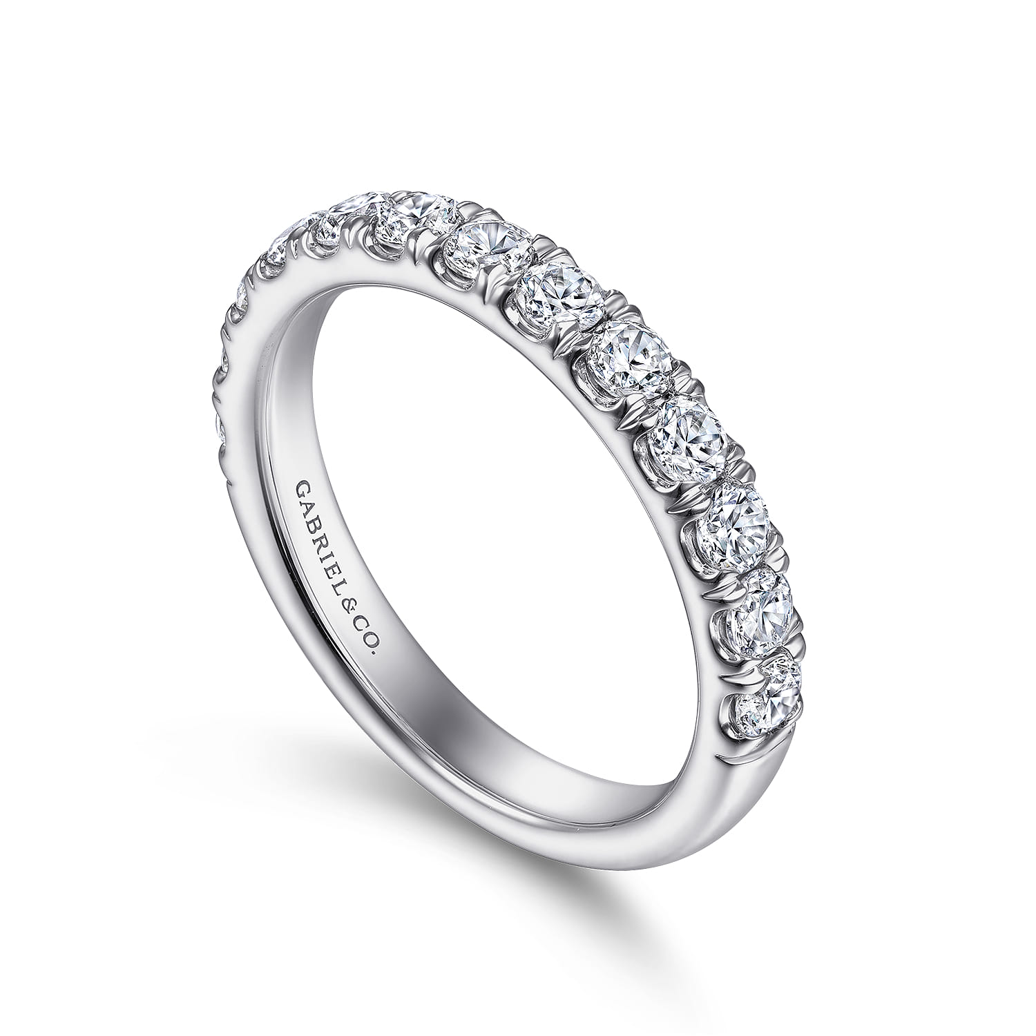 14K White Gold Diamond Matching Wedding Band - 0.79 ct - Shot 3