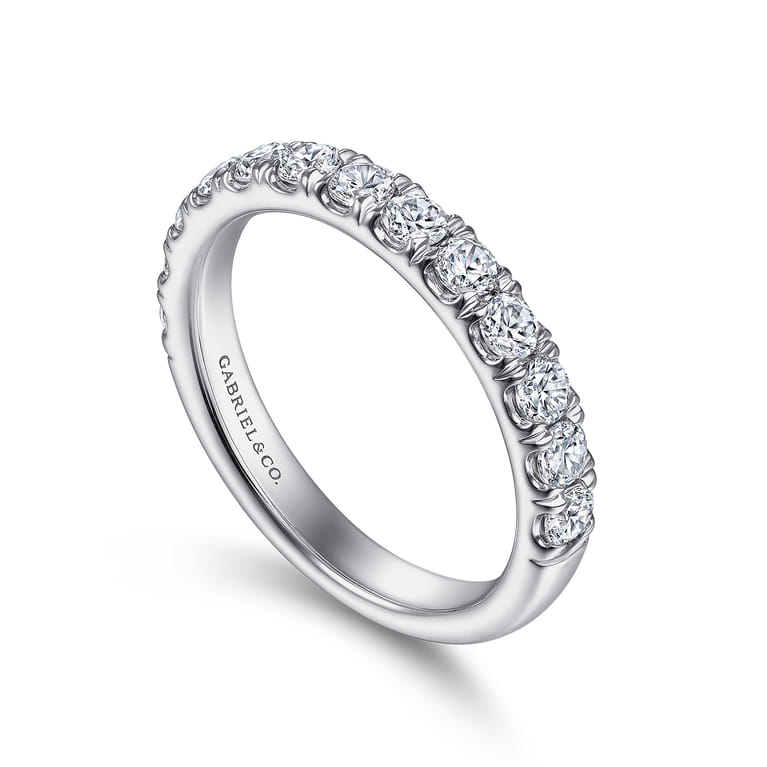 14K White Gold Diamond Matching Wedding Band - 0.79 ct - Shot 3