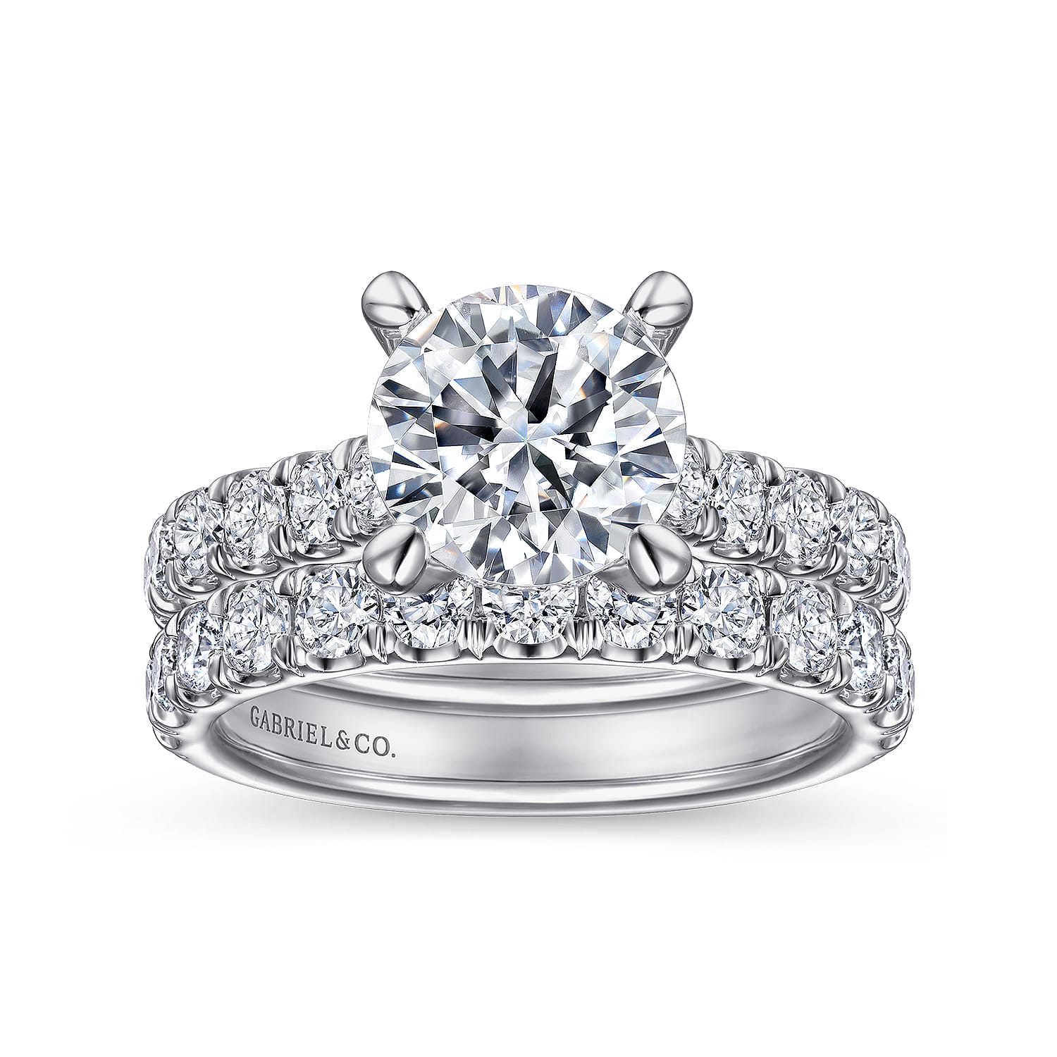 14K White Gold Diamond Matching Wedding Band - 0.79 ct - Shot 4