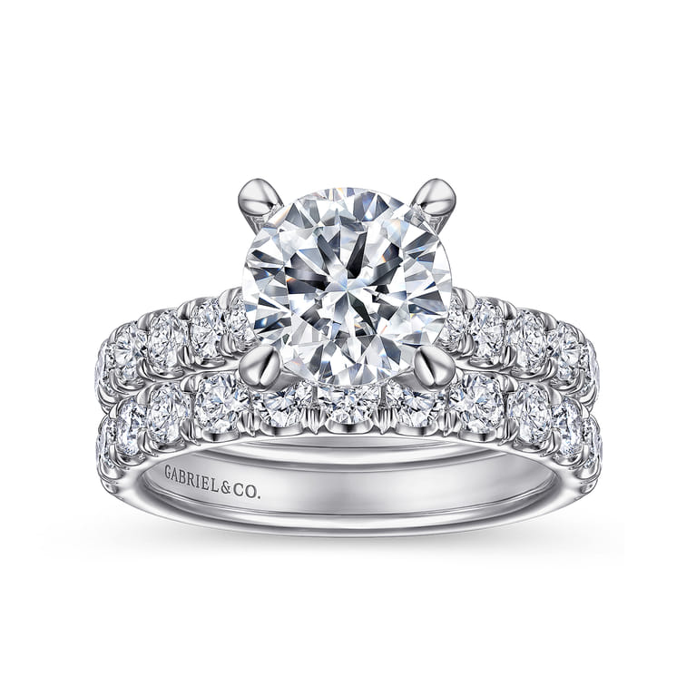 14K White Gold Diamond Matching Wedding Band - 0.79 ct - Shot 4