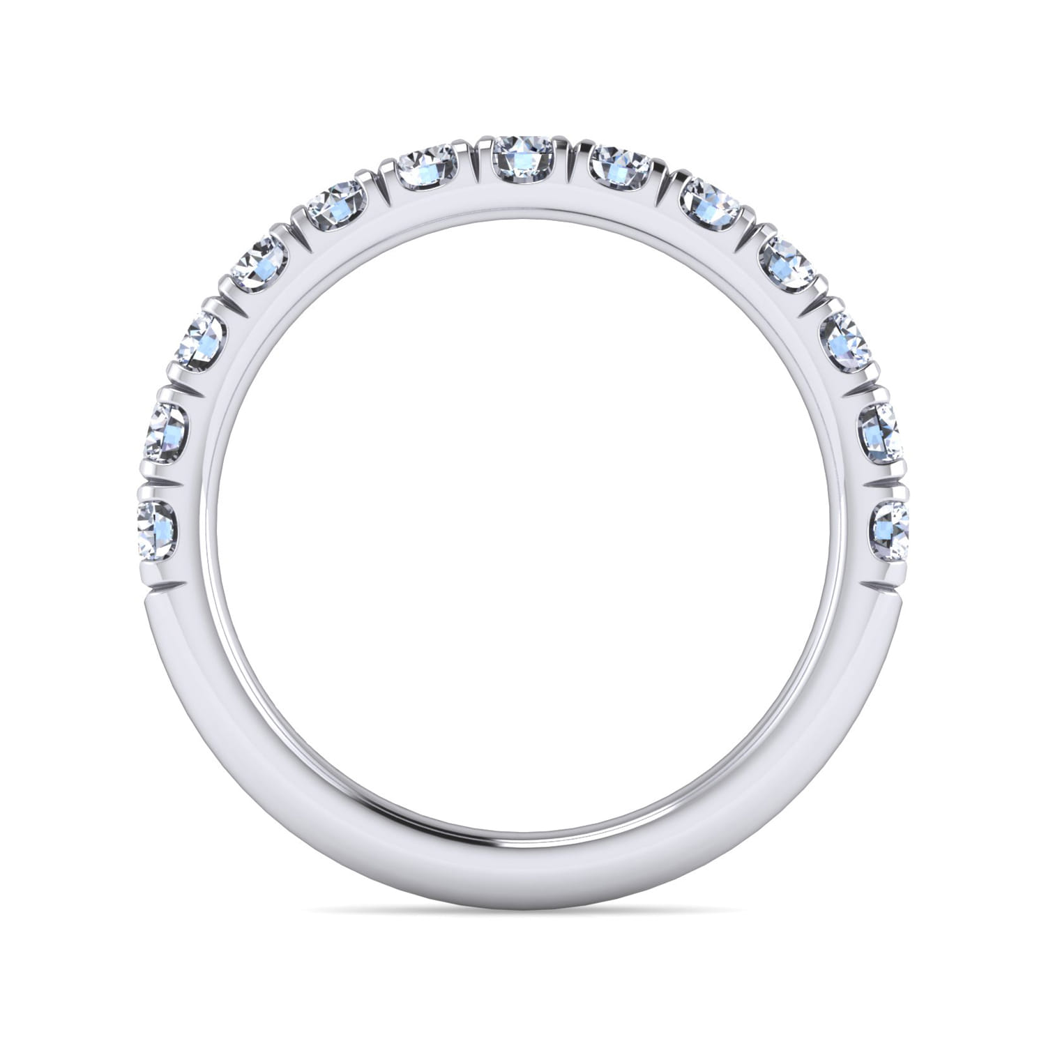 14K White Gold Diamond Matching Wedding Band - 0.79 ct - Shot 2