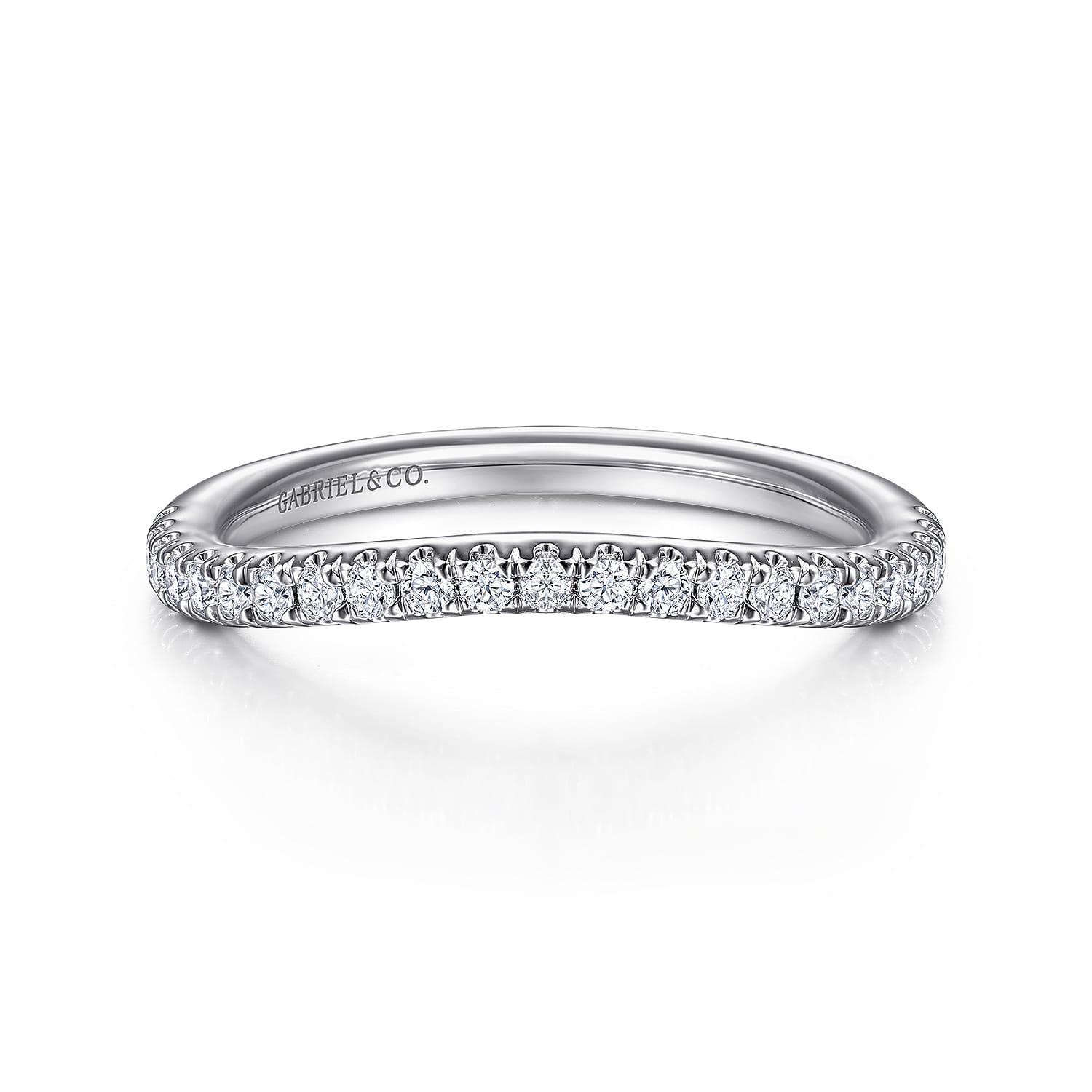 14K White Gold Diamond Matching Wedding Band - 0.3 ct - Shot 1
