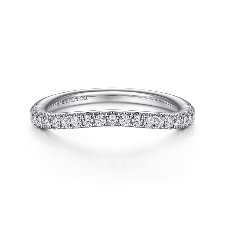 14K White Gold Diamond Matching Wedding Band - 0.3 ct - Shot 1
