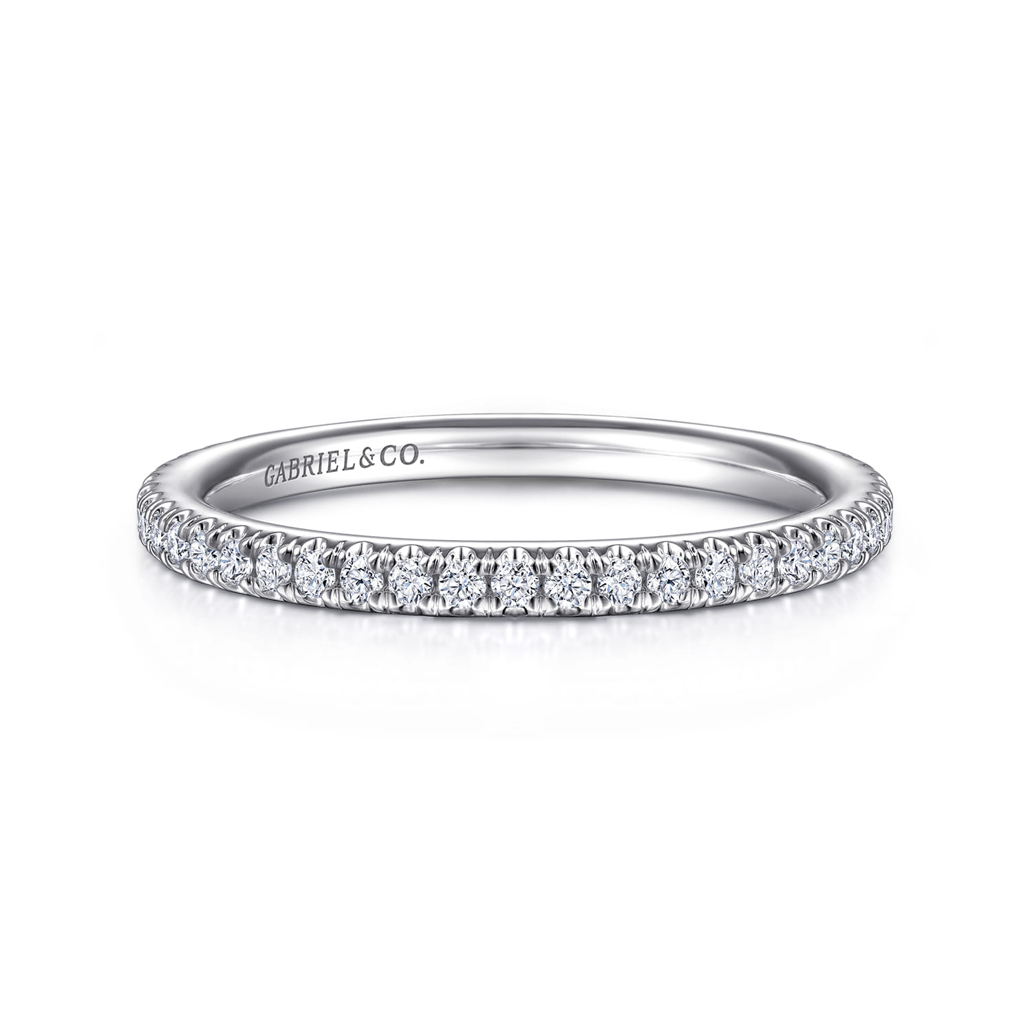 14K White Gold Diamond Matching Wedding Band - 0.29 ct - Shot 1