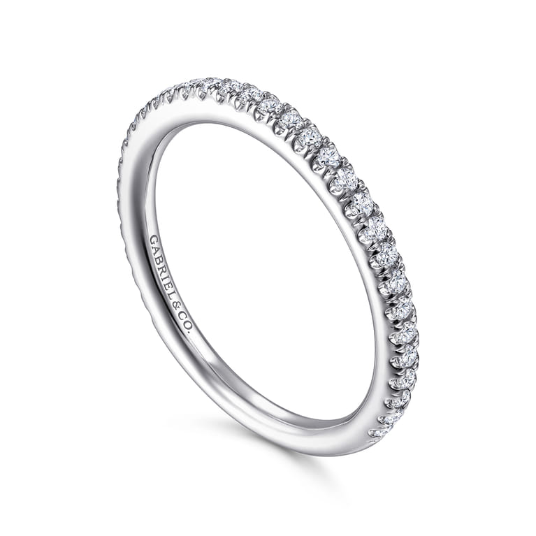 14K White Gold Diamond Matching Wedding Band - 0.29 ct - Shot 3