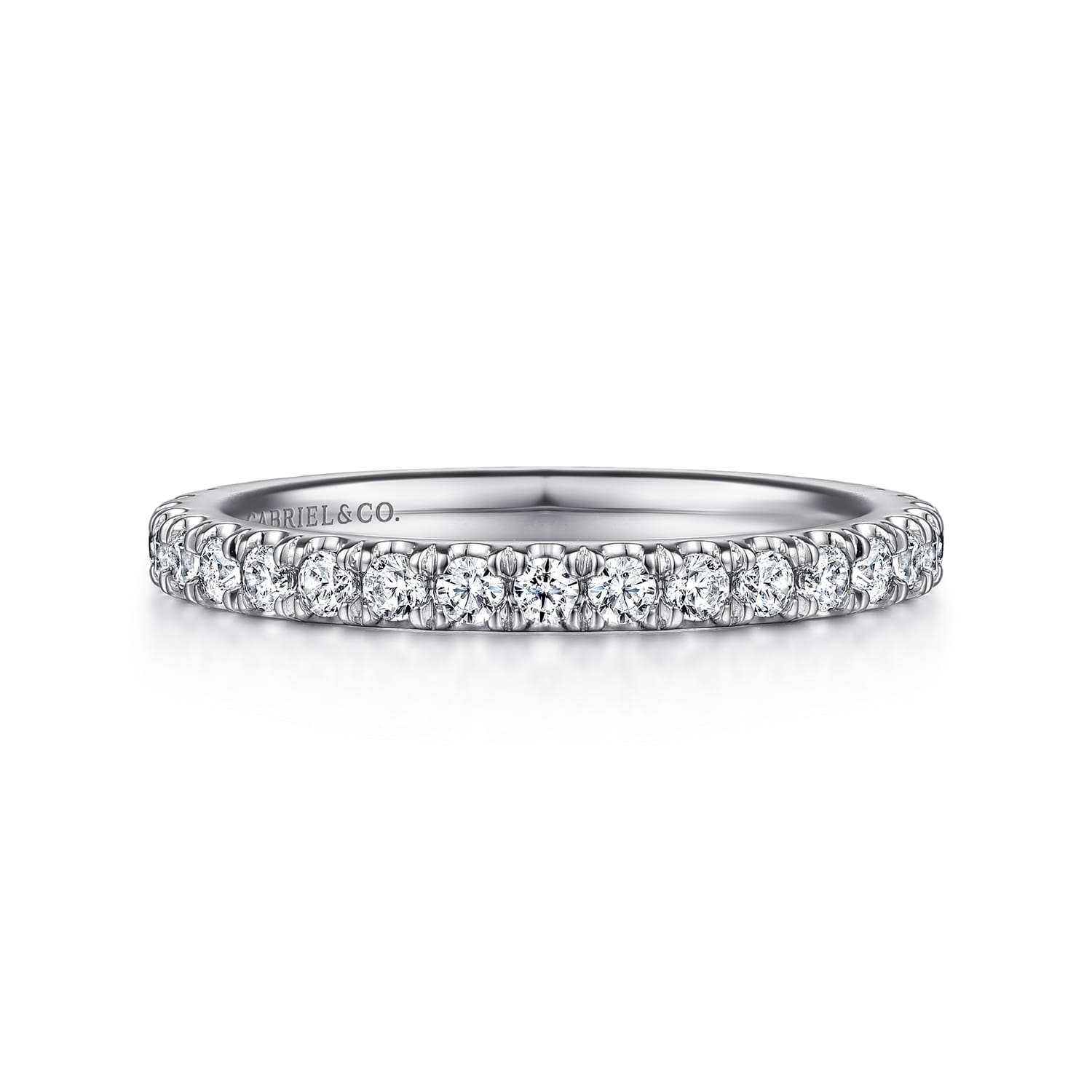 14K White Gold Diamond Matching Wedding Band - 0.63 ct - Shot 1