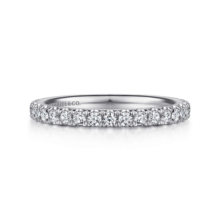 14K White Gold Diamond Matching Wedding Band - 0.63 ct - Shot 1