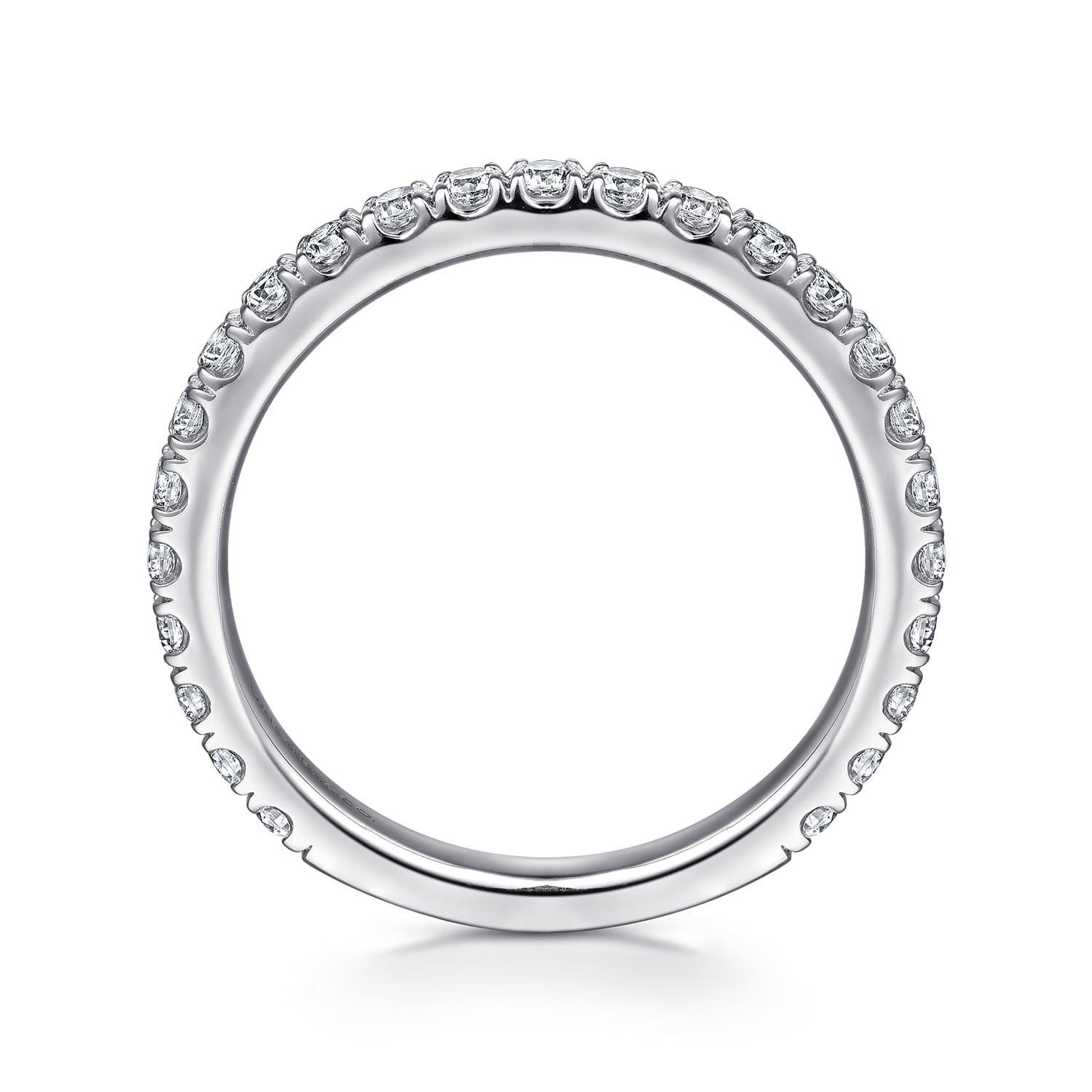 14K White Gold Diamond Matching Wedding Band - 0.63 ct - Shot 2