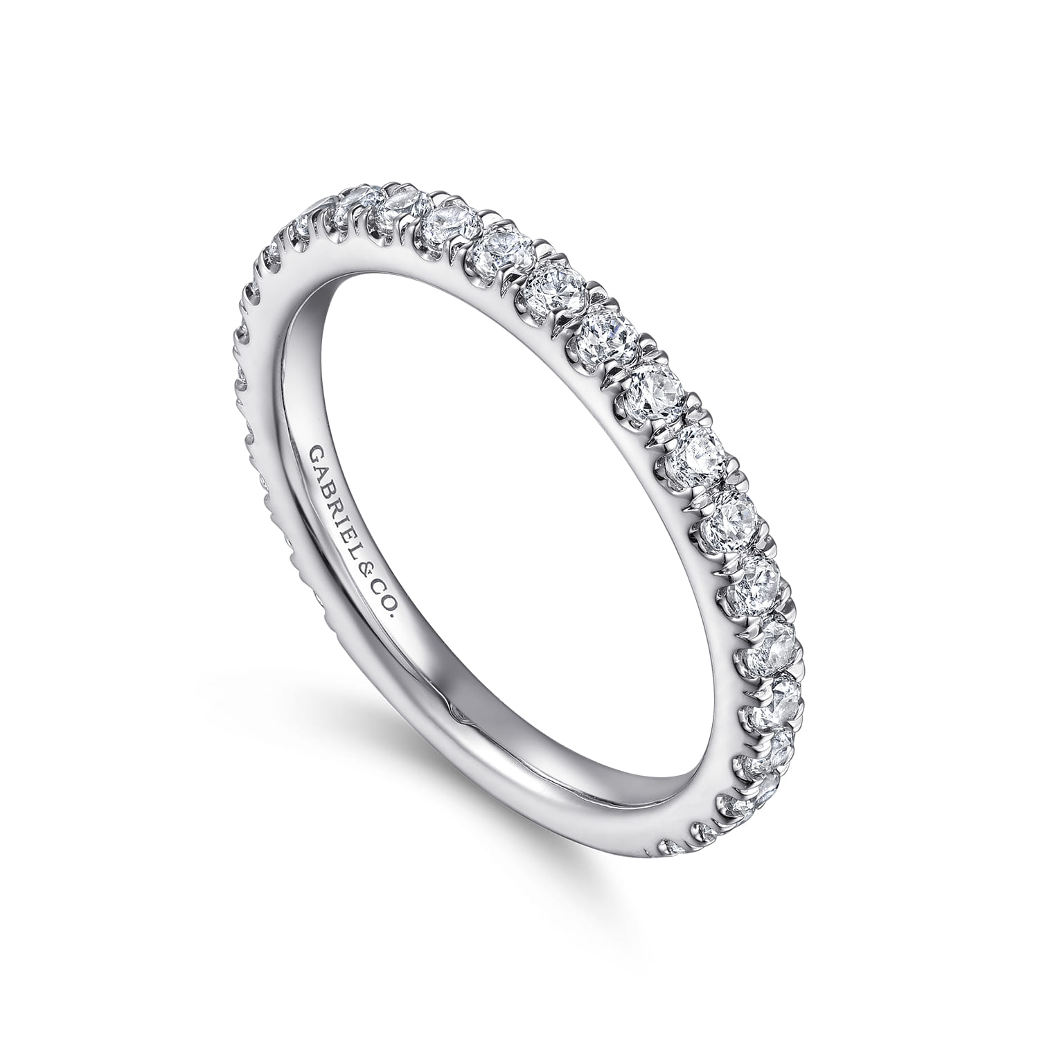 14K White Gold Diamond Matching Wedding Band - 0.63 ct - Shot 3