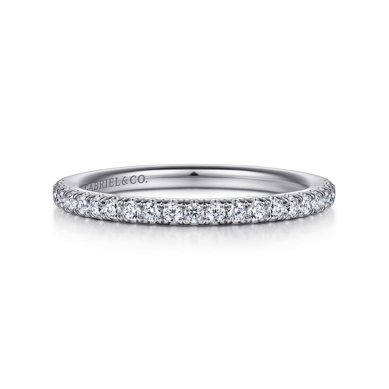 14K White Gold Diamond Matching Wedding Band - 0.26 ct - Shot 1