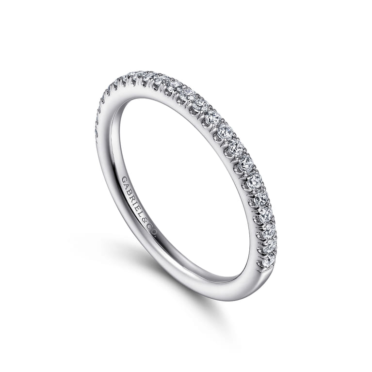 14K White Gold Diamond Matching Wedding Band - 0.26 ct - Shot 3