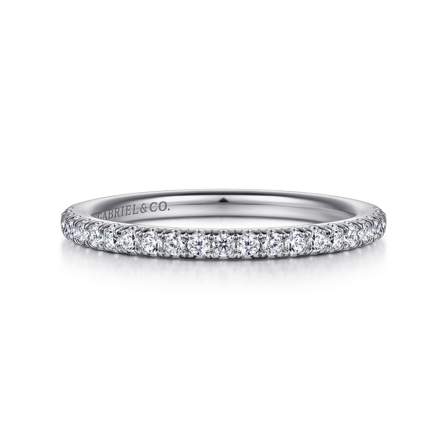 14K White Gold Diamond Matching Wedding Band - 0.26 ct - Shot 1