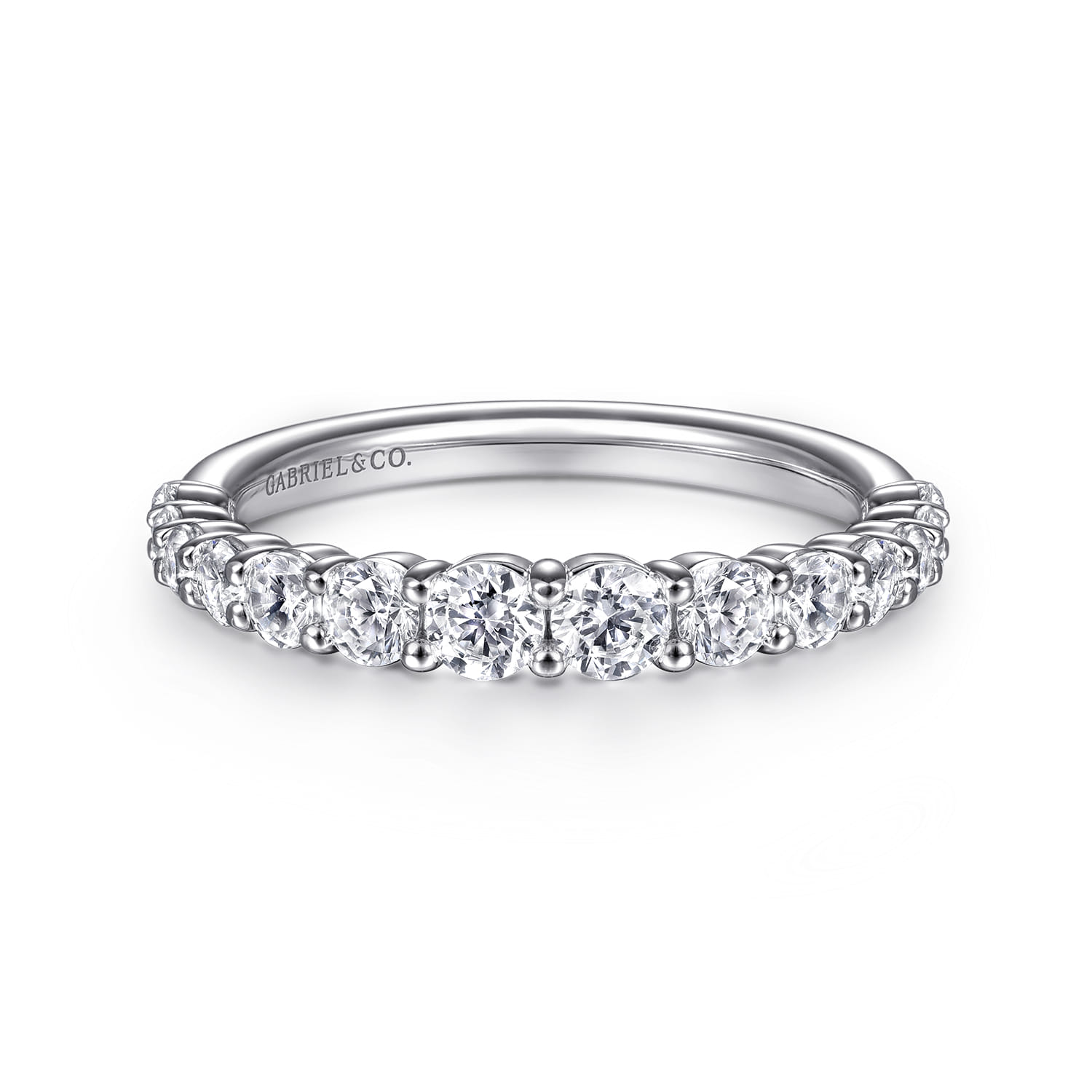 14K White Gold Diamond Matching Wedding Band - 0.76 ct - Shot 1