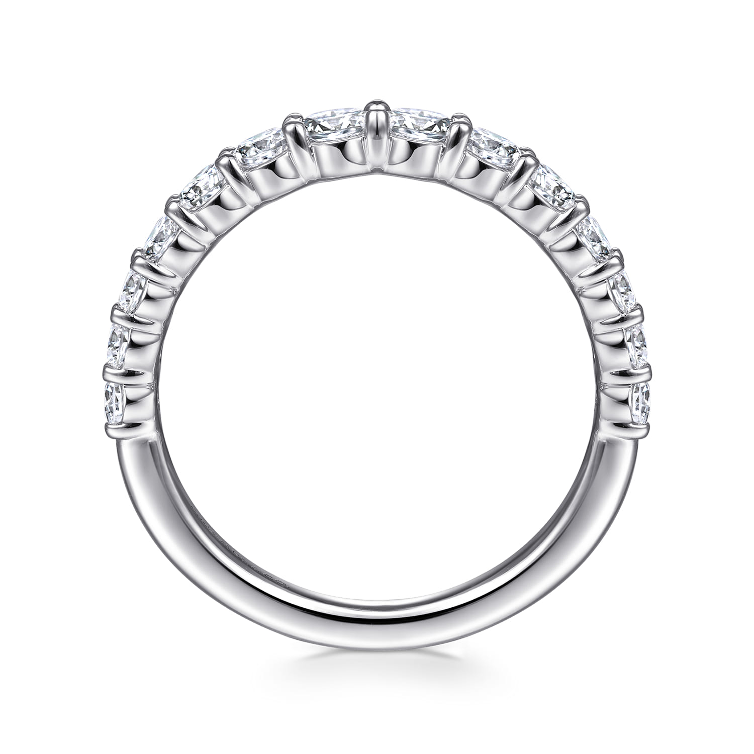 14K White Gold Diamond Matching Wedding Band - 0.76 ct - Shot 2