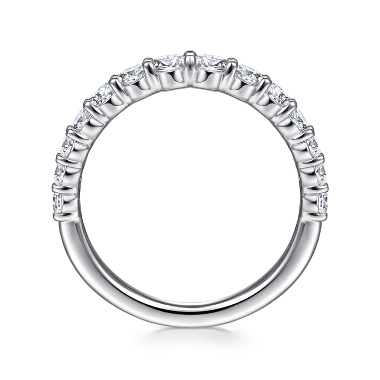 14K White Gold Diamond Matching Wedding Band - 0.76 ct - Shot 2