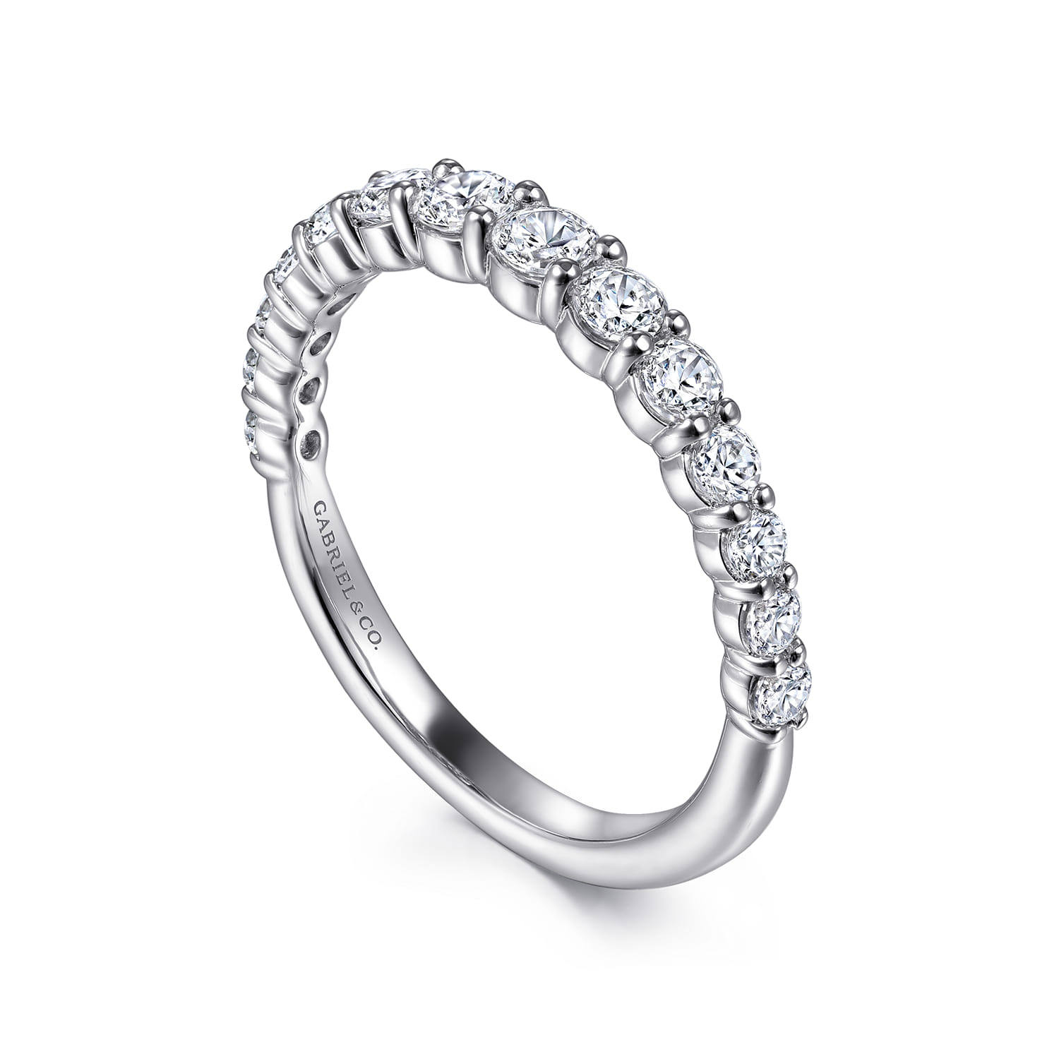 14K White Gold Diamond Matching Wedding Band - 0.76 ct - Shot 3