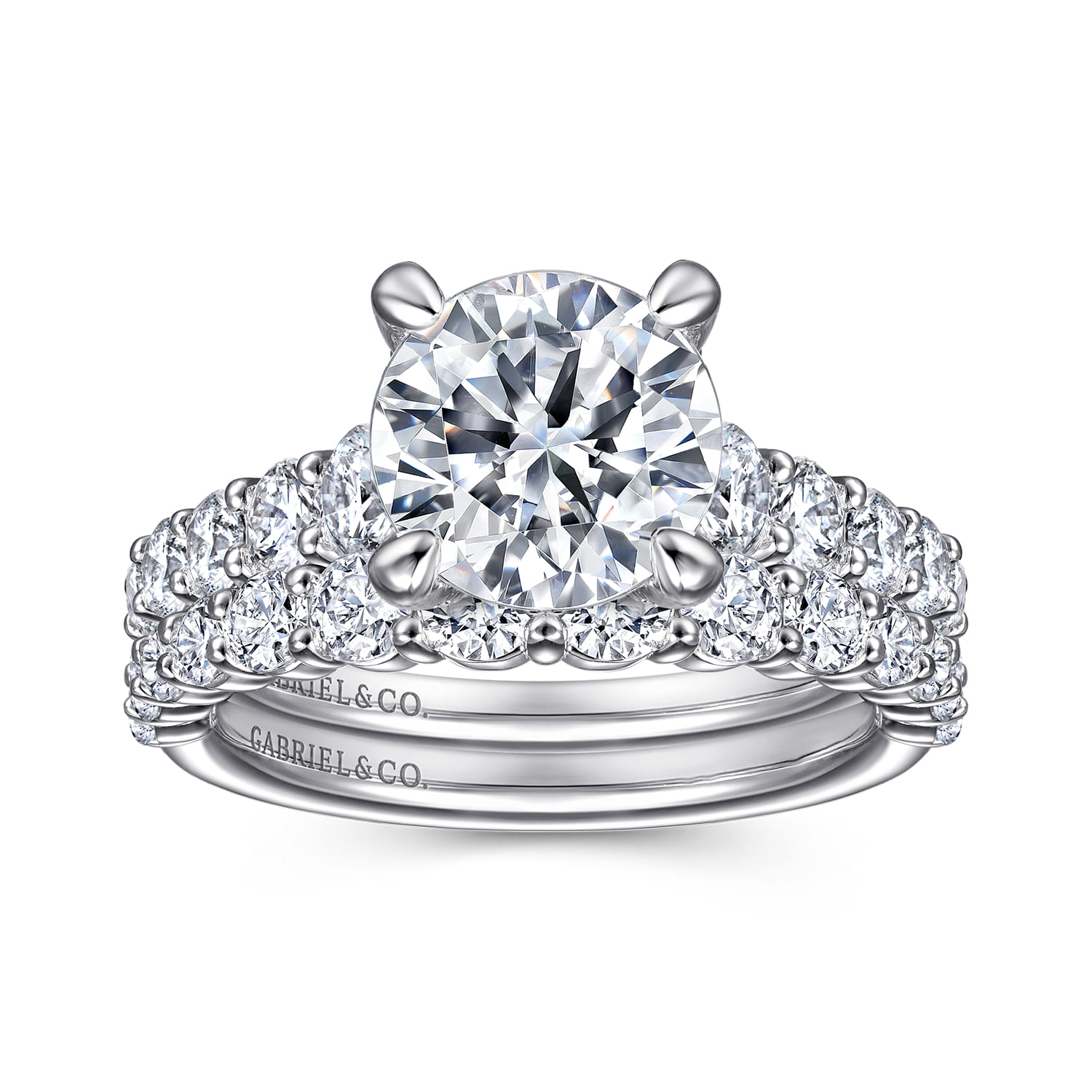 14K White Gold Diamond Matching Wedding Band - 0.76 ct - Shot 4