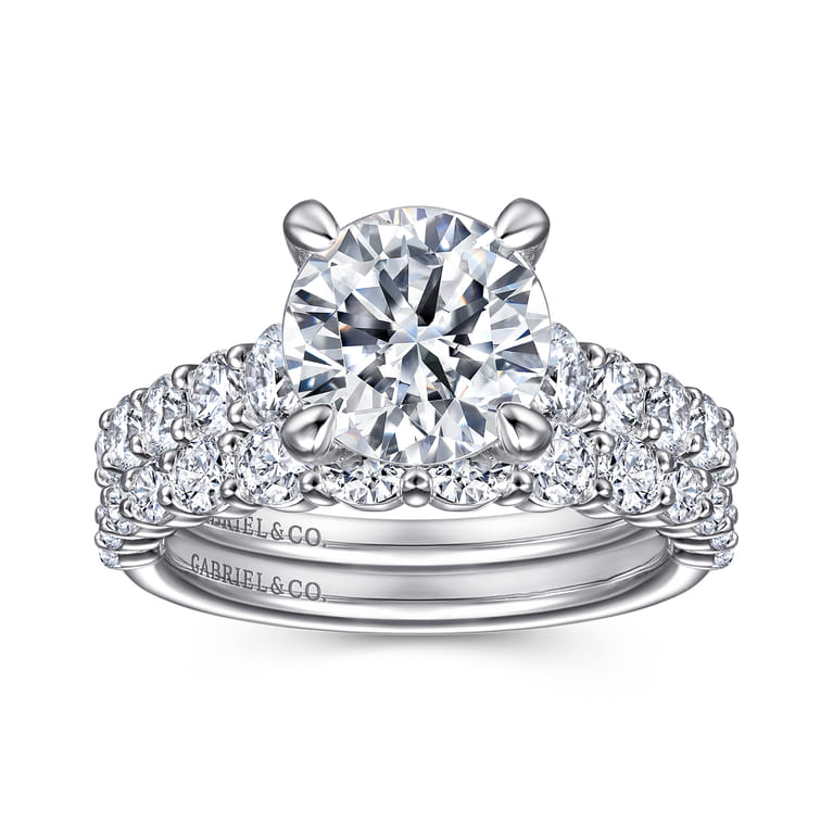 14K White Gold Diamond Matching Wedding Band - 0.76 ct - Shot 4